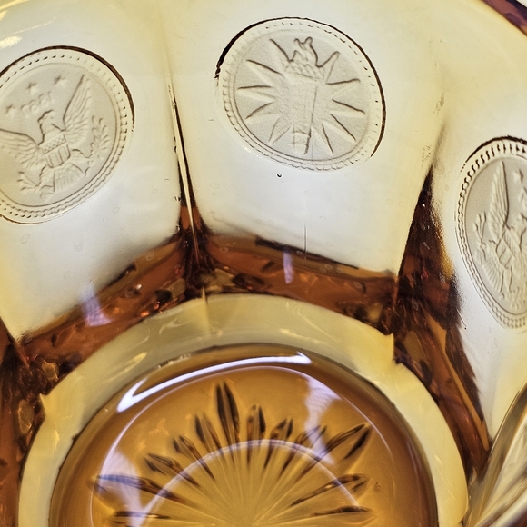 FOSTORIA Coin Amber Glass Candy Jar with Lid - Picture 8 of 8